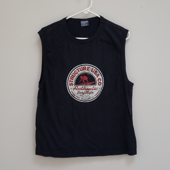 Structure Men Men Sleeveless Shirt Surf Style - Picture 1 of 3